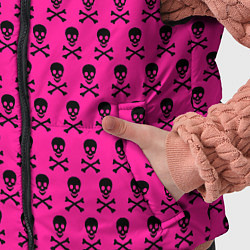 Детский жилет Розовый фон с черепами паттерн, цвет: 3D-светло-серый — фото 2