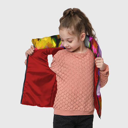 Детский жилет Красочный цветочный узор Лето Colorful Floral Patt / 3D-Красный – фото 4