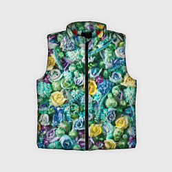 Детский жилет Акриловые Цветы - Паттерн, цвет: 3D-красный