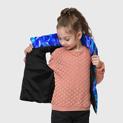 Детский жилет СИНЕ-ГОЛУБЫЕ полигональные кристаллы, цвет: 3D-черный — фото 2