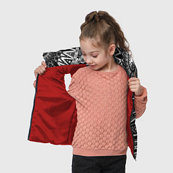 Детский жилет Черно-белый этнический орнамент, цвет: 3D-красный — фото 2