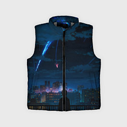 Детский жилет Мальчик смотрит в небо, цвет: 3D-светло-серый