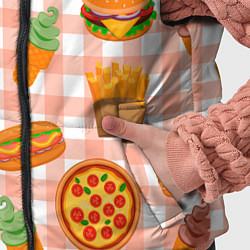 Детский жилет PIZZA DONUT BURGER FRIES ICE CREAM pattern, цвет: 3D-светло-серый — фото 2