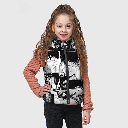 Детский жилет Токийский гуль паттерн / 3D-Черный – фото 3