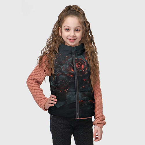 Детский жилет Тлеющий розы / 3D-Черный – фото 3