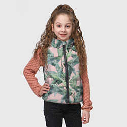 Детский жилет Листья Пальм Нарисованные Карандашом, цвет: 3D-черный — фото 2