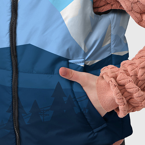 Детский жилет Горы, лес, канатная дорога / 3D-Светло-серый – фото 5