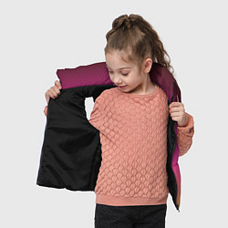 Детский жилет Оранжево-пурпурный градиент, цвет: 3D-черный — фото 2