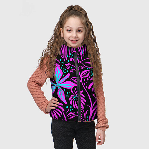 Детский жилет Цветочная композиция Fashion trend / 3D-Светло-серый – фото 3