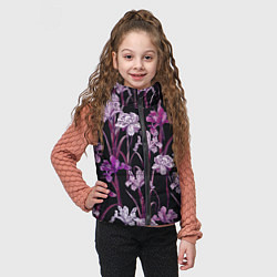 Детский жилет Цветы Фиолетовые Ирисы, цвет: 3D-светло-серый — фото 2