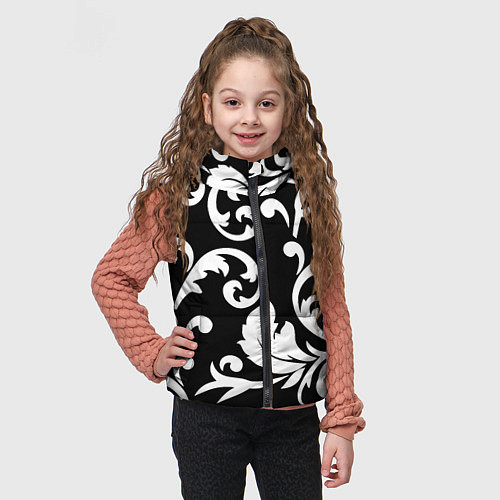 Детский жилет Minimalist floral pattern / 3D-Черный – фото 3