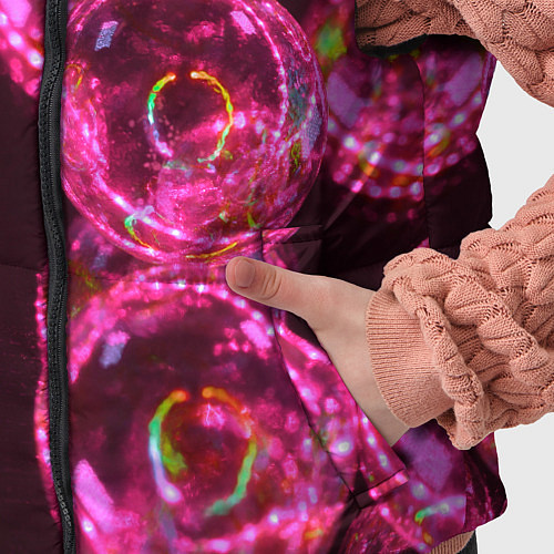 Детский жилет Неоновые сюрреалистичные пузыри - Розовый / 3D-Светло-серый – фото 5