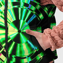 Детский жилет Неоновые дискообразные узоры - Зелёный, цвет: 3D-черный — фото 2