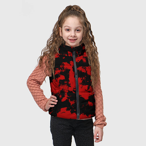 Детский жилет Черно-красная абстракция / 3D-Светло-серый – фото 3