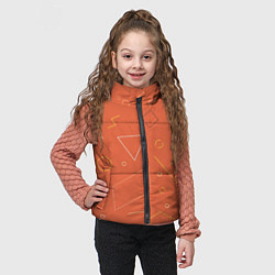 Детский жилет Геометрические Фигуры На Оранжевом Фоне, цвет: 3D-красный — фото 2