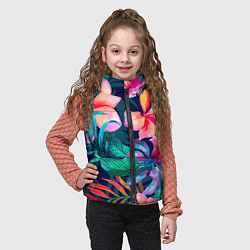 Детский жилет Яркие тропические цветы Лето, цвет: 3D-красный — фото 2
