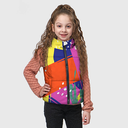 Детский жилет Красочная летняя картинка Fashion trend / 3D-Черный – фото 3