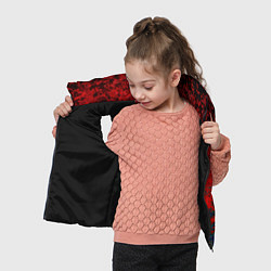 Детский жилет Абстрактный узор мраморный красно-синий, цвет: 3D-черный — фото 2