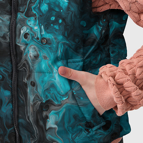 Детский жилет Неоновая краска во тьме - Светло-синий / 3D-Светло-серый – фото 5