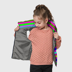 Детский жилет Multicolored neon bright stripes, цвет: 3D-светло-серый — фото 2