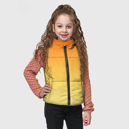 Детский жилет Оранжевый, желтый градиент / 3D-Черный – фото 3