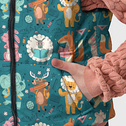 Детский жилет Звери идут в школу, цвет: 3D-светло-серый — фото 2