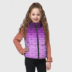 Детский жилет Фиолетово-розовый геометрический узор Градиент, цвет: 3D-светло-серый — фото 2