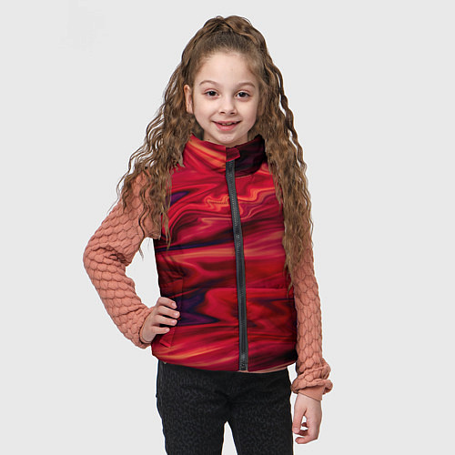 Детский жилет Красный абстрактный модный узор / 3D-Черный – фото 3