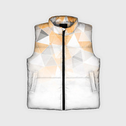 Детский жилет Однотонный белый и желто-серый геометрический, цвет: 3D-светло-серый