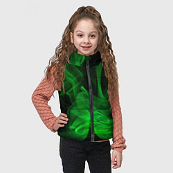 Детский жилет Зелёный абстрактный дым, цвет: 3D-красный — фото 2