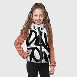 Детский жилет Крупные граффити надписи, цвет: 3D-черный — фото 2
