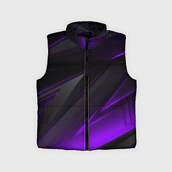 Детский жилет Черно-фиолетовая геометрическая абстракция, цвет: 3D-черный