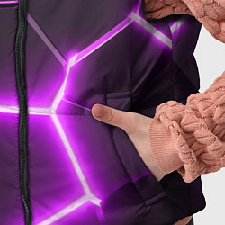 Детский жилет Фиолетовые неоновые геометрические плиты, цвет: 3D-светло-серый — фото 2