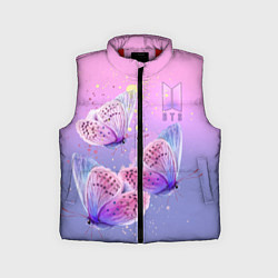 Детский жилет BTS красивые бабочки, цвет: 3D-красный