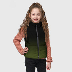 Детский жилет Черный и хвойный зеленый градиент, цвет: 3D-черный — фото 2