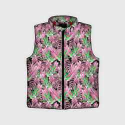 Детский жилет Tropical plants in brown and green, цвет: 3D-красный