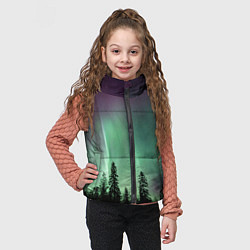 Детский жилет Сияние над лесом, цвет: 3D-черный — фото 2