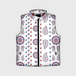 Детский жилет Узор из мандал с огурцами, цвет: 3D-красный