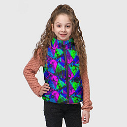 Детский жилет Неоновый абстрактный геометрический узор, цвет: 3D-светло-серый — фото 2
