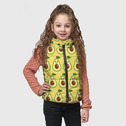 Детский жилет Авокадо Паттерн - Желтая версия, цвет: 3D-светло-серый — фото 2