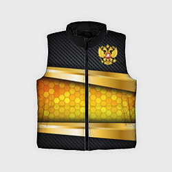 Детский жилет Black & gold - герб России, цвет: 3D-черный