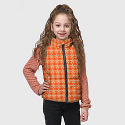 Детский жилет Цветочки на оранжевом фоне, цвет: 3D-черный — фото 2