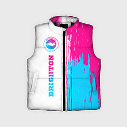 Детский жилет Brighton neon gradient style: по-вертикали, цвет: 3D-черный