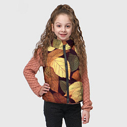 Детский жилет Листья осени узор, цвет: 3D-светло-серый — фото 2