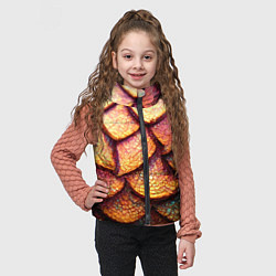 Детский жилет Чешуя дракона крупная, цвет: 3D-светло-серый — фото 2