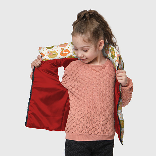 Детский жилет Губы и цветы поп арт хиппи / 3D-Красный – фото 4