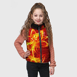 Детский жилет Цветок из огня на чёрном фоне, цвет: 3D-светло-серый — фото 2