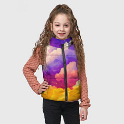 Детский жилет Акварельный закат в облаках, цвет: 3D-черный — фото 2