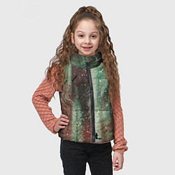 Детский жилет Абстрактные силуэты зданий и краски, цвет: 3D-красный — фото 2