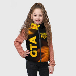 Детский жилет GTA - gold gradient: надпись, символ, цвет: 3D-черный — фото 2
